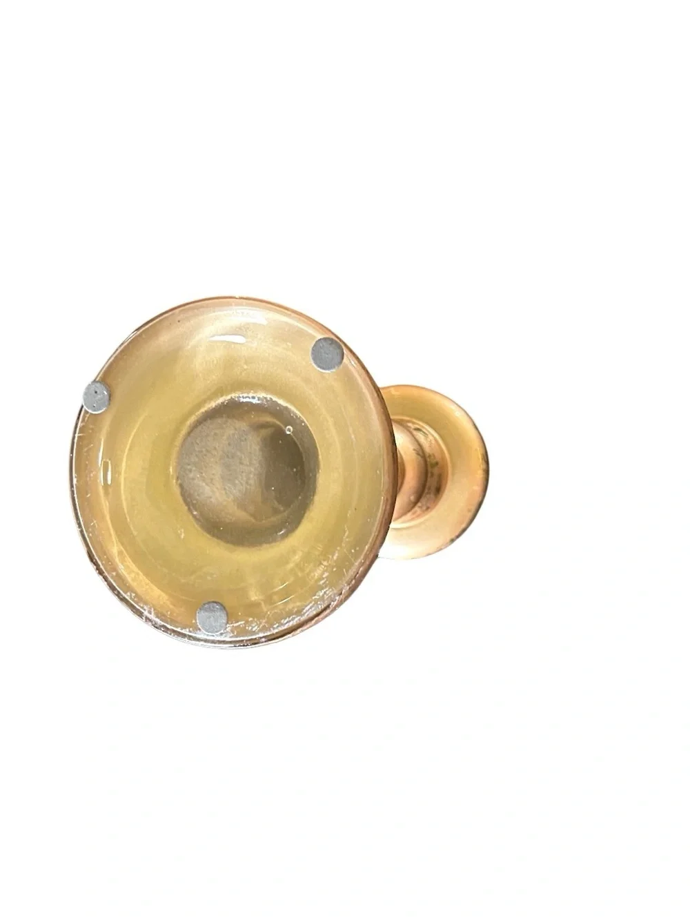 Glass Candle Pillar Metallic Gold Textured Look 9.5 Inch New